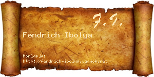 Fendrich Ibolya névjegykártya
